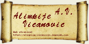 Alimpije Vicanović vizit kartica